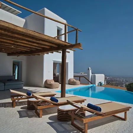 Villa Super Deluxe Mykonos Celestial Vista 11 Bedrooms 2 Private Infinity Pools Helipad Kastro