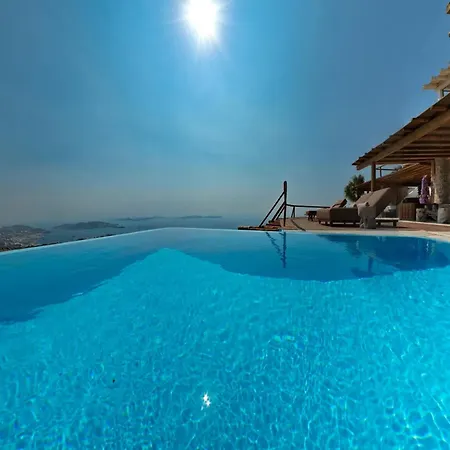 ヴィラ Super Deluxe Mykonos Celestial Vista 11 Bedrooms 2 Private Infinity Pools Helipad Kastro *