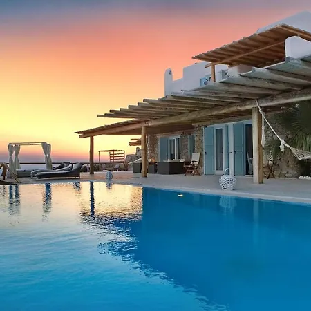 Super Deluxe Mykonos Villa Villa Celestial Vista 11 Bedrooms 2 Private Infinity Pools Helipad Kastro Villa